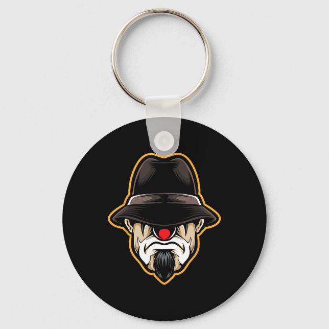 Halloween Scary Clown Cholo Gangster  Keychain (Front)