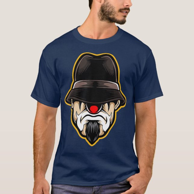 Halloween Scary Clown Cholo  Gangster T-Shirt (Front)