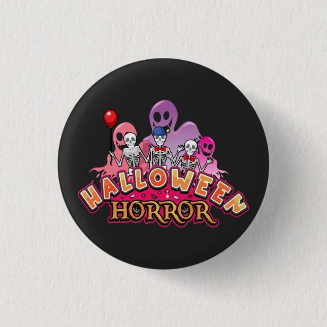Halloween Scary Clowns Horror   Button (Front)