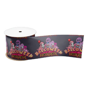 Halloween Scary Clowns Horror Satin Ribbon