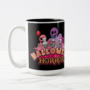 Halloween Scary Clowns Horror Two-Tone Coffee Mug
