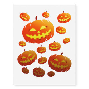Halloween Scary Creepy Pumpkins Trick or Treat Temporary Tattoos