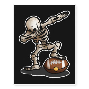 Halloween Scary Dabbing Skeleton Football Player Temporary Tattoos