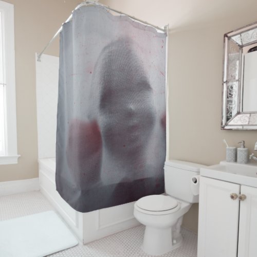 Halloween Scary Doll Silhouette Shower Curtain