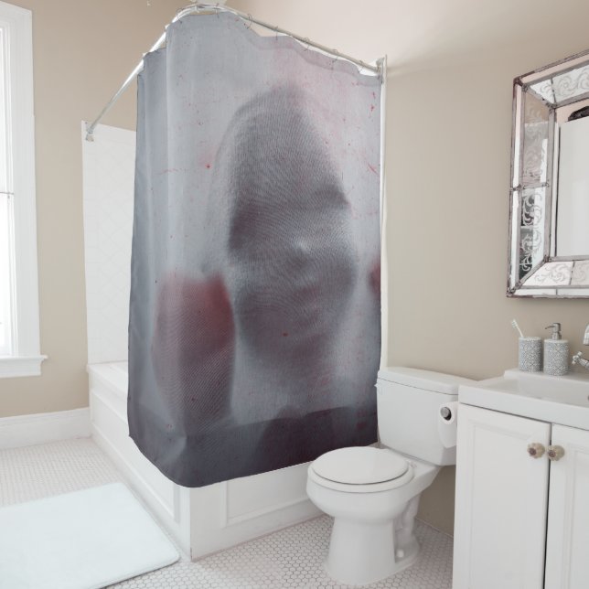 Halloween Scary Doll Silhouette Shower Curtain (In Situ)