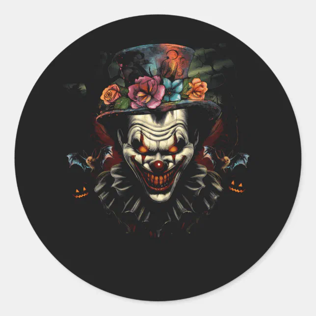 Halloween Scary Evil Clown Mask Horror Face Zombie Classic Round ...