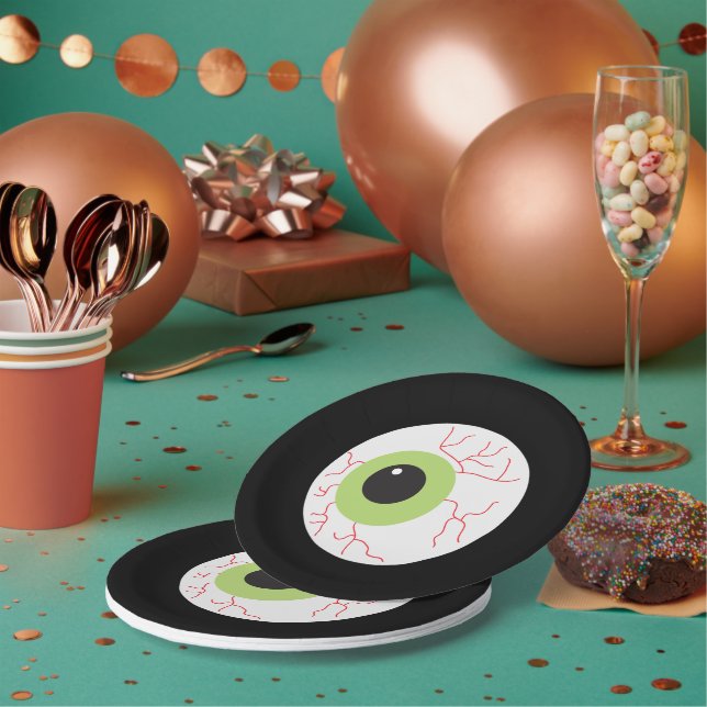 Halloween Scary Eyeball Paper Plates (Multi)