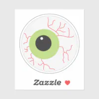 Green Halloween Eyeball Stickers, Zazzle