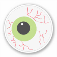 Green Halloween Eyeball Stickers, Zazzle