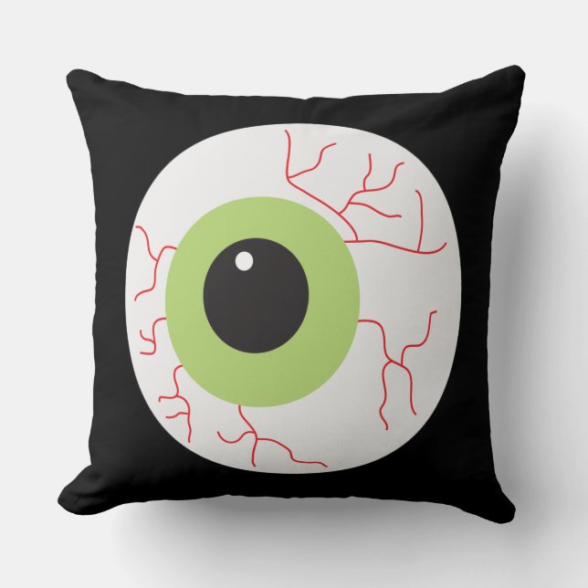 Halloween Scary Eyeball Throw Pillow (Front)