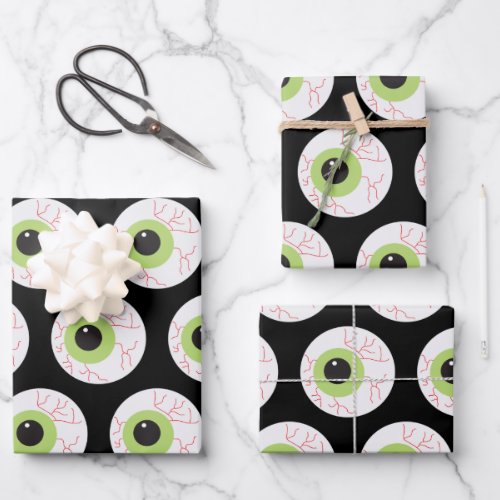 Halloween Scary Eyeball Wrapping Paper Sheets