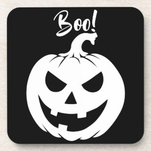 Halloween Scary Face Jack-O-Lantern Custom Beverage Coaster