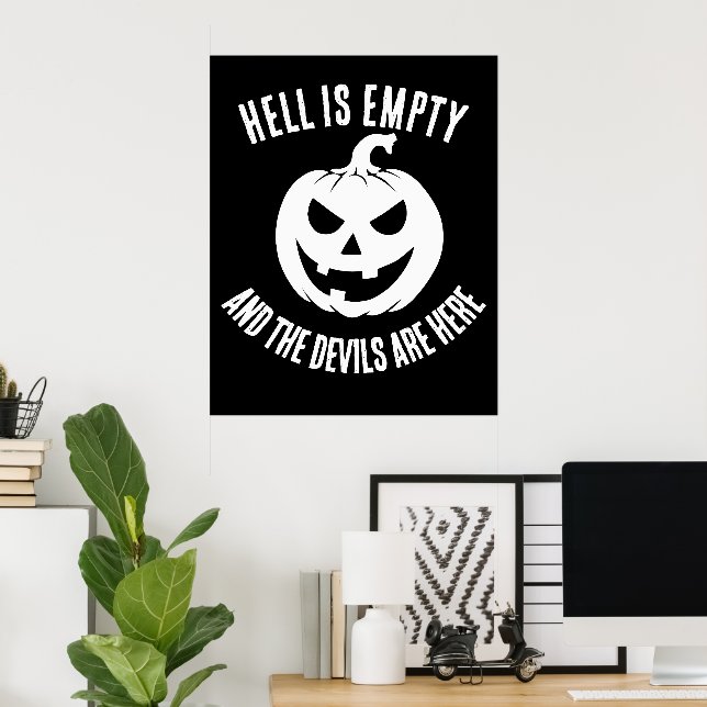 Halloween Scary Face Jack-O-Lantern Custom  Poster (Home Office)