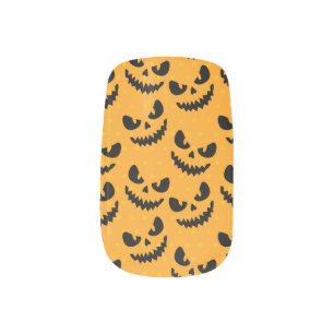 Halloween: scary faces, vintage style. minx nail art