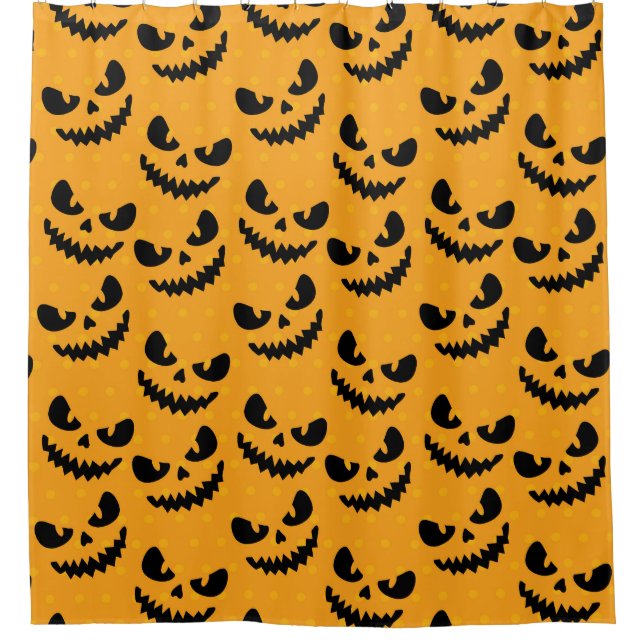 Halloween: scary faces, vintage style. shower curtain (Front)