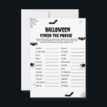 Halloween scary finish the phrase party game card<br><div class="desc">Halloween party game card</div>