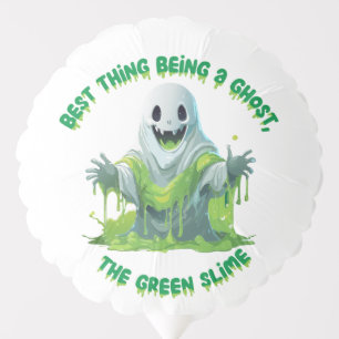 Halloween Scary Ghost Covered In Green Slime Balloon