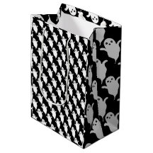 Halloween Scary Ghosts Gift Bag, Black Background