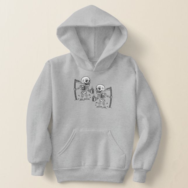 halloween scary grim reaper skeleton coffee  hoodie (Laydown)