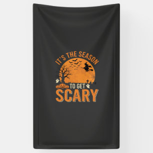 Halloween Scary Haunted Castle Vector Banner