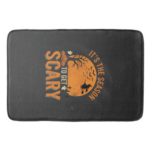 Halloween Scary Haunted Castle Vector Bath Mat