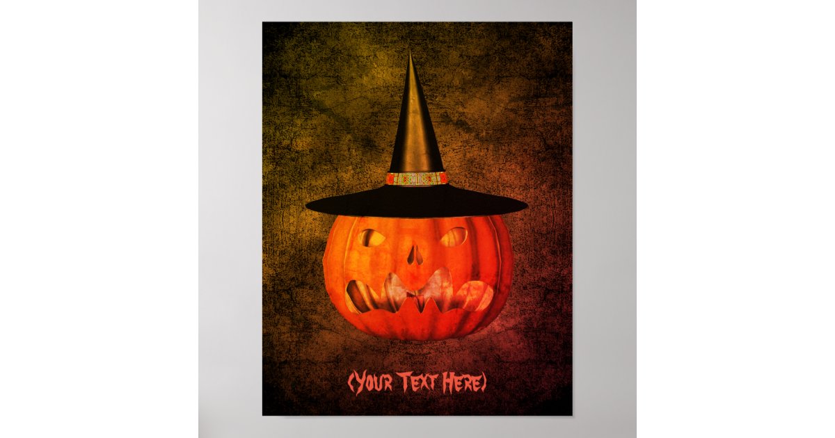 Halloween Scary Jack O Lantern Personalized Poster | Zazzle
