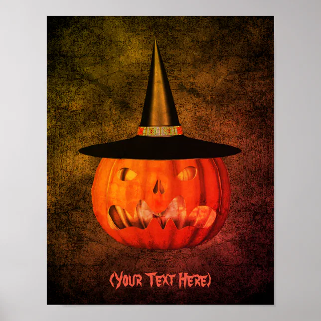 Halloween Scary Jack O Lantern Personalized Poster | Zazzle