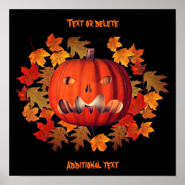 Halloween Scary Jack O Lantern Personalized  Poster (Front)