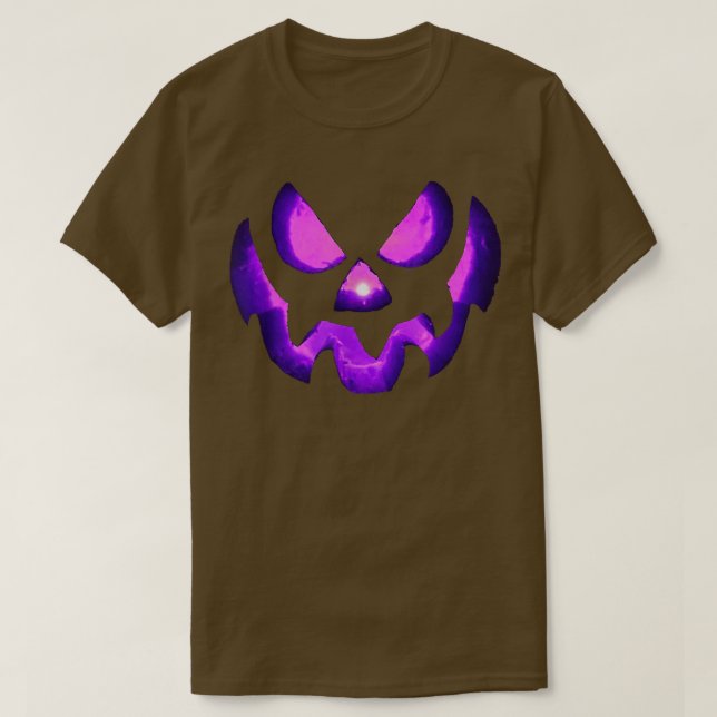 Halloween Scary Jack O Lantern Pumpkin Face  T-Shirt (Design Front)