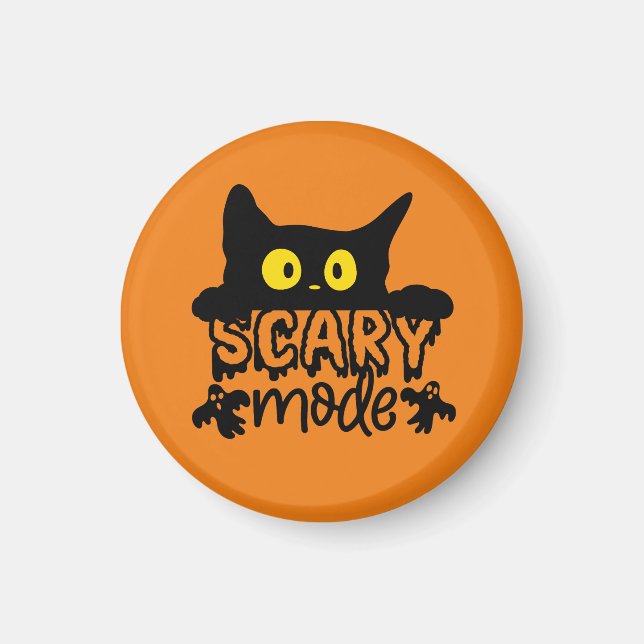 Halloween Scary Mode Scared Cat Magnet (Front)