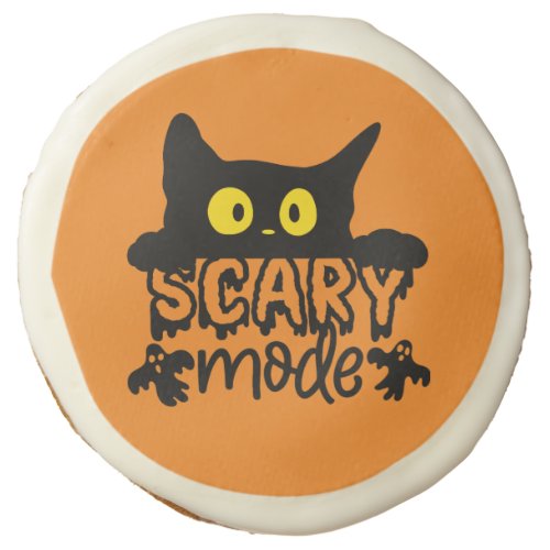 Halloween Scary Mode Scared Cat Sugar Cookie
