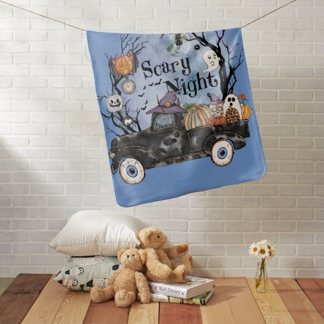 Halloween Scary Night Baby Blanket (In Situ)