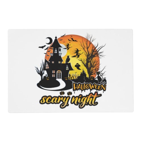 Halloween Scary Night Paper Cups Placemat