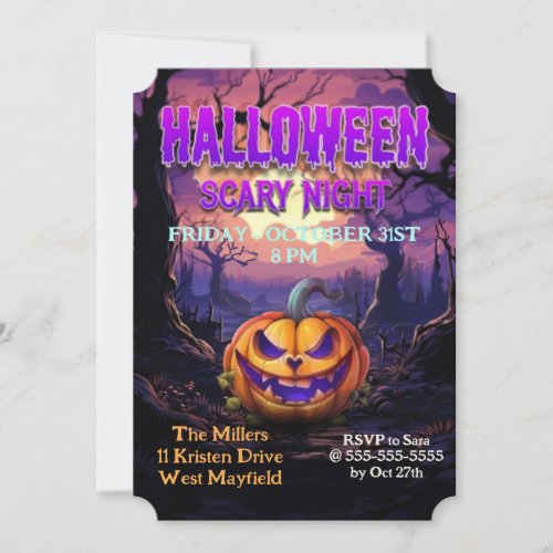 Halloween Scary Night Party Invitation
