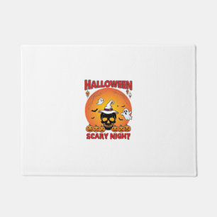 Halloween Scary Night Skull Witch Hat Pumpkins Gho Doormat