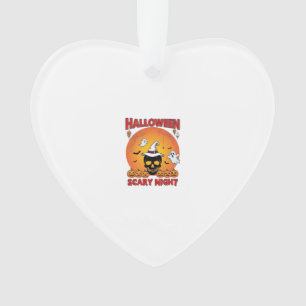 Halloween Scary Night Skull Witch Hat Pumpkins Gho Ornament