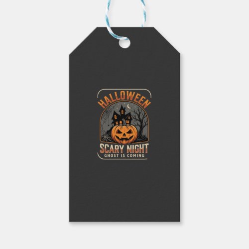 Halloween Scary Night Vintage Pumpkin Design Gift Tags