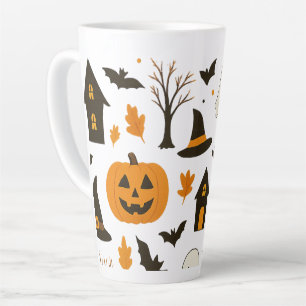 Halloween Scary Pattern – Spooky & Festive Latte Mug