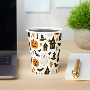 Halloween Scary Pattern – Spooky & Festive Paper Cups