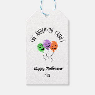 Halloween Scary Pumpkin Balloons Personalized Name Gift Tags