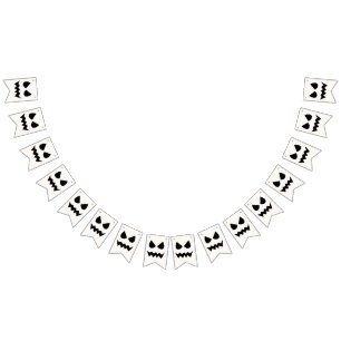 Halloween Scary Pumpkin Ghost Face  Bunting Flags