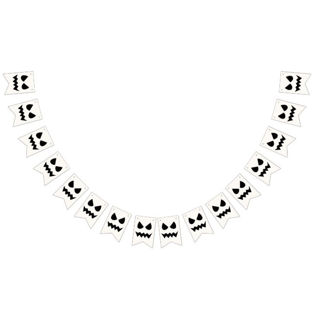 Halloween Scary Pumpkin Ghost Face  Bunting Flags (All)