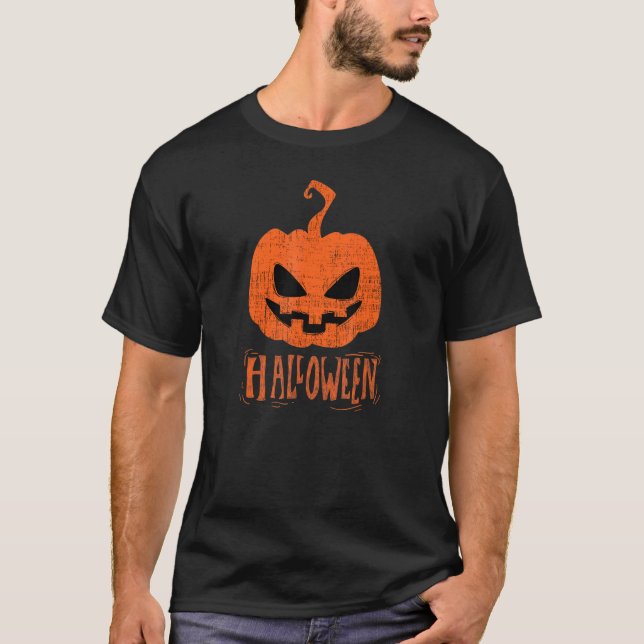 Halloween Scary Pumpkin Halloween Smile T-Shirt (Front)