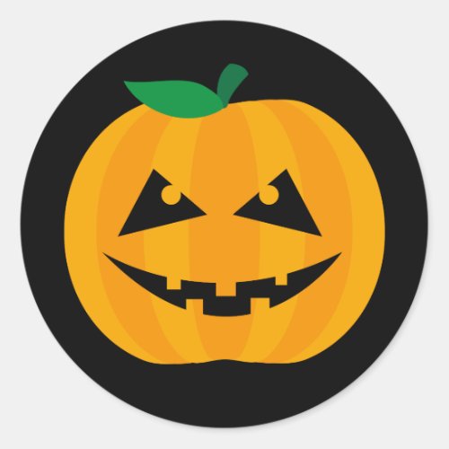 Halloween Scary Pumpkin Jack _O_lantern Classic Round Sticker