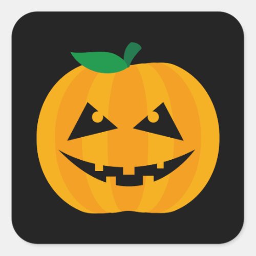 Halloween Scary Pumpkin Jack _O_ lantern Square Sticker