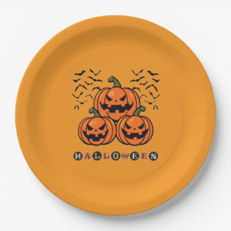 Halloween Scary Pumpkin Paper Plates