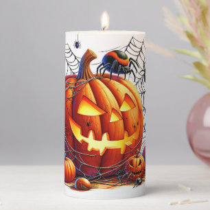 Halloween Scary Pumpkin Pillar Candle