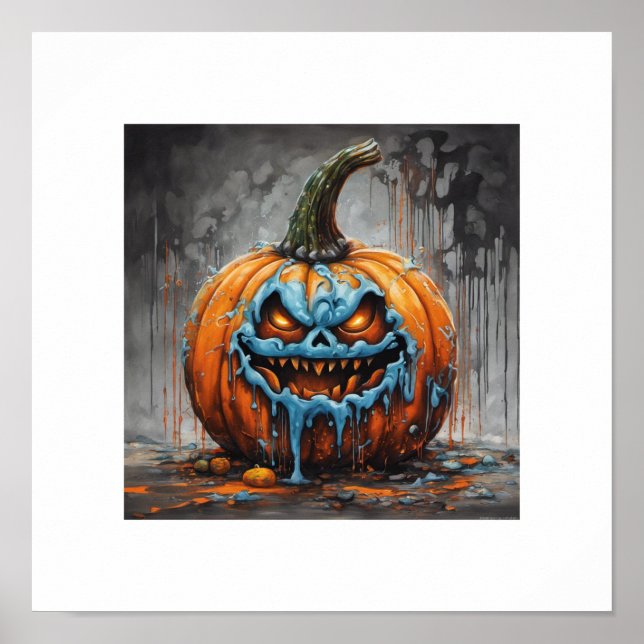 Halloween Scary Pumpkin Poster (Front)