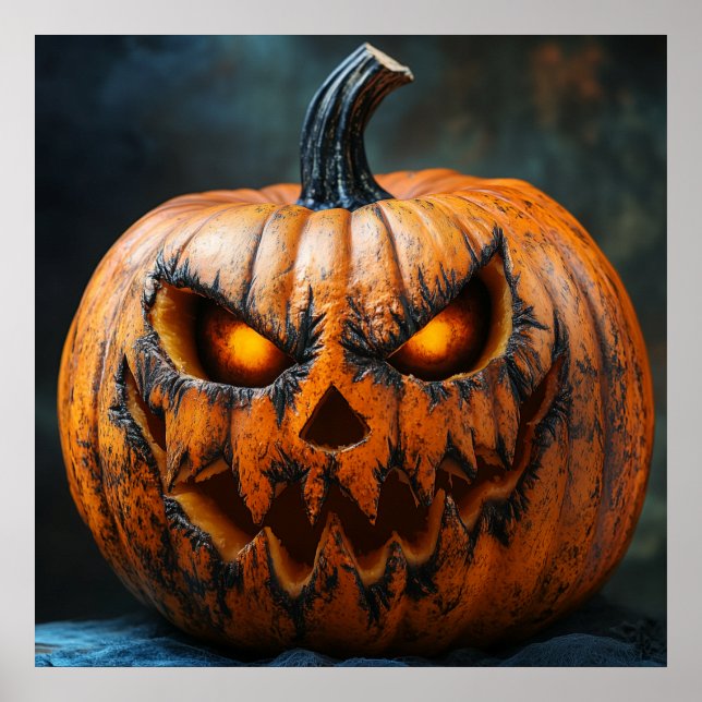 Halloween Scary Pumpkin Poster (Front)