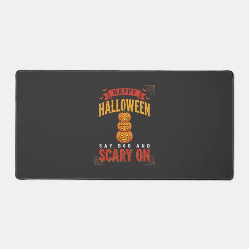 Halloween Scary Pumpkin Retro Design Desk Mat
